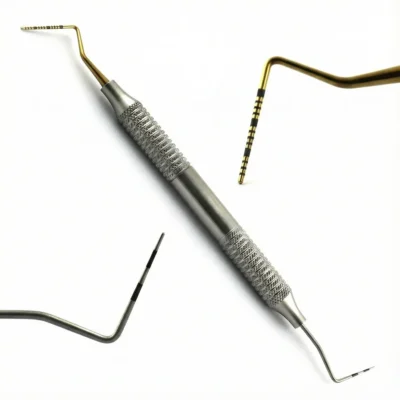 Dental Color Coded Probe UNC15 CP12 Gold Tip