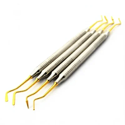 4Pcs Dental Composite Tools Titanium Coated Gold
