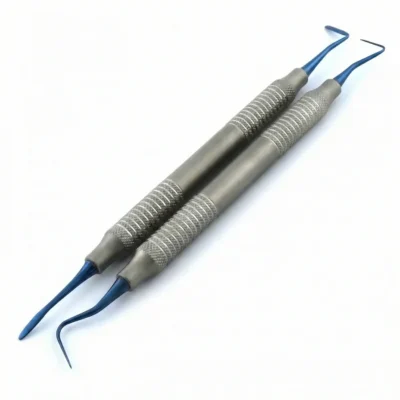 Periotome PT1 PT2 Serrated Titanium Blue Set Of 2