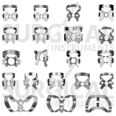 Set of 20 Rubber Dam Clamps