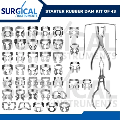 Rubber Dam Starter Kit of 43 pieces